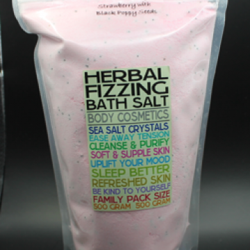 Herbal Fizzing Bath Salt 500g Strawberry