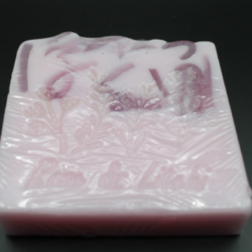 Hand cut Soap Marble Rose & Litchi
