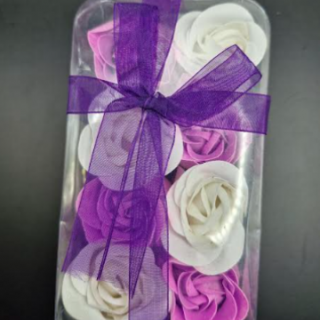 Soap Roses Gift Box 8 Pcs Purple