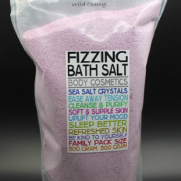 Herbal Fizzing Bath Salt 500g Wild Cherry